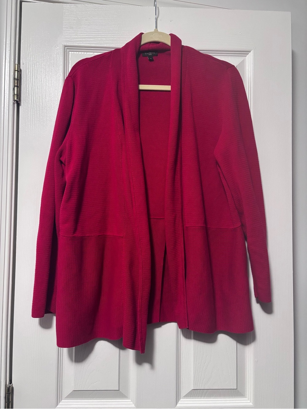 Red Talbots Open-Front Women's Sweater Blazer